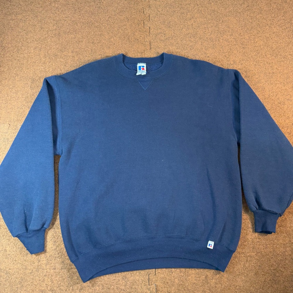 Russell Athletic Vintage 90s Crewneck Sweatshirt Mens XL Navy Blue Made in USA